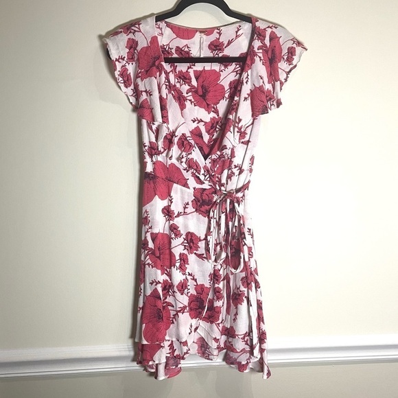 Free People French Quarter Ivory Floral Print Wrap Dress Size small - Picture 5 of 8